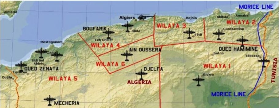 Air bases within the northern Ops Area Algeria circa 1955-1962